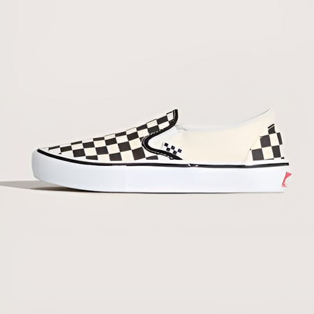 کفش ونس اسلیپ‌ آن چکر‌بورد مشکی سفید / Vans Skate Slip-On Black White