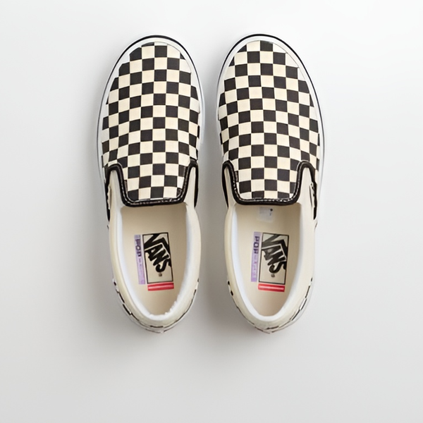 کفش ونس اسلیپ‌ آن چکر‌بورد مشکی سفید / Vans Skate Slip-On Black White