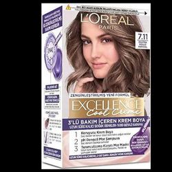 کیت رنگ مو لور-al شماره 7.11  قهوه ای مایل به خاکستری اکسترا مدل Excellence( ترکیه) ارسال فوری اصلی