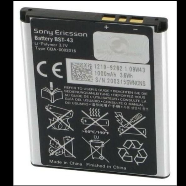 Sony Ericsson BST-43 Battery 1000mAh Genuine J108i U100i J20 | باتری سونی اریکسونbst43