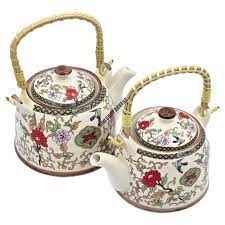 قوری چینی دسته حصیری