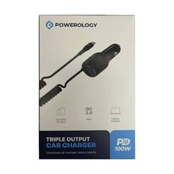شارژرفندکی 100 وات با کابل پاورولوژی Powerology Car Charger 100W PCCSR016