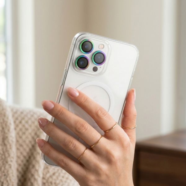 محافظ لنز دوربین CAMERA FILM مدل شیشهای هولوگرامی مناسب برای گوشی موبایل اپل Apple iPhone 13 pro max