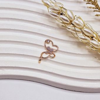 پلاک پروانه نگین مینمال طلایی ژوپینگ