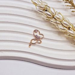 پلاک پروانه نگین مینمال طلایی ژوپینگ