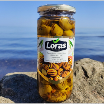 زیتون سبز کبابی بدون هسته لوراس Loras (بهترین زیتون گریل شده اورجینال)