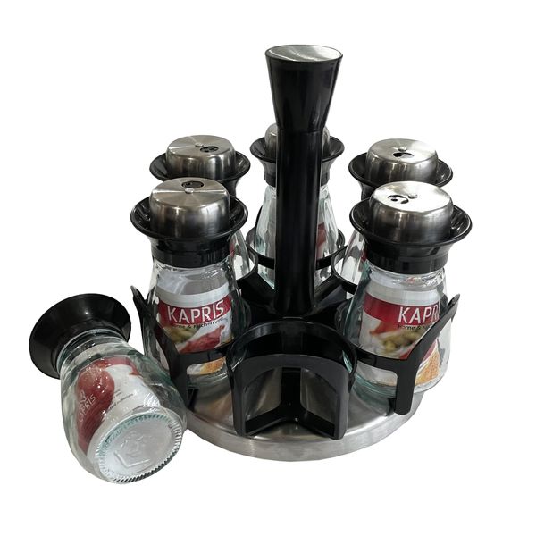 ست جا ادویه 7 پارچه کاپریس مدل بیوتی گردان کد 01