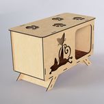 جای خواب سگ و گربه مدل لانه چوبی کد B19