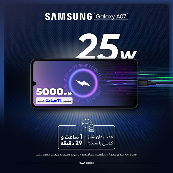 گوشی موبایل سامسونگ مدل Galaxy A07 دو سیم کارت ظرفیت 64 گیگابایت و رم 4 گیگابایت