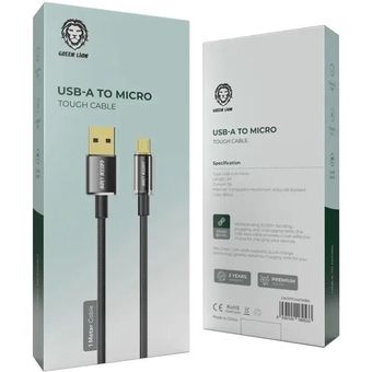 Green Lion USB-A To Micro Tough Cable 1m - Black
