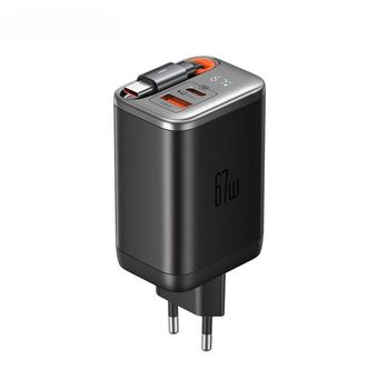 شارژر دیواری 67 وات 2 پورت مک دودو مدل CH-410 به همراه کابل Type-C با گارانتی شرکتی