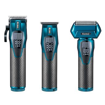 ست ماشین اصلاح موی سر و صورت شارژی کیمی مدل KM-8559 بسته 3 عددی