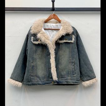 کاپشن جین خزدار 33310