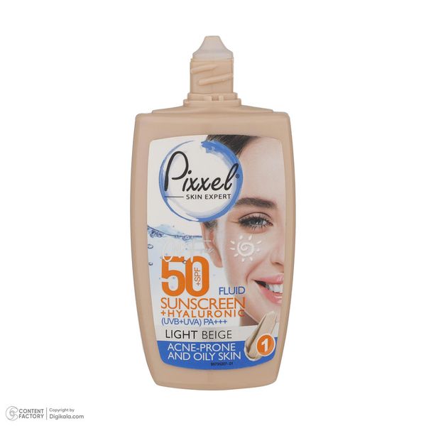 کرم ضد آفتاب رنگی پیکسل SFP50 مدل LIGHT BEIGE محافظ UVA ،UVB و +++PA، تنظیم ترشح چربی پوست، ضد جوش و آکنه، مرطوب‌کننده مناسب برا