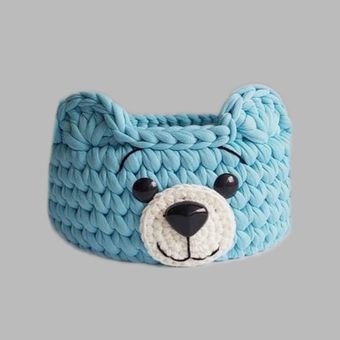 سبد قلاب بافی تریکو طرح خرسی کد 9