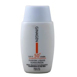 کرم ضد آفتاب بدون رنگ ژیناژن SPF 50 مدل Fusion Liquid ‌مناسب پوست‌های چرب و مختلط حجم 50 میلی‌لیتر