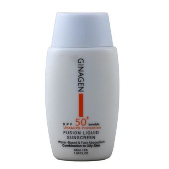 کرم ضد آفتاب بدون رنگ ژیناژن SPF 50 مدل Fusion Liquid ‌مناسب پوست‌های چرب و مختلط حجم 50 میلی‌لیتر