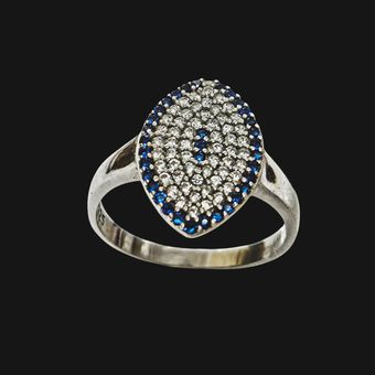 انگشتر نقره زنانه مدل یاقوت کد 0011