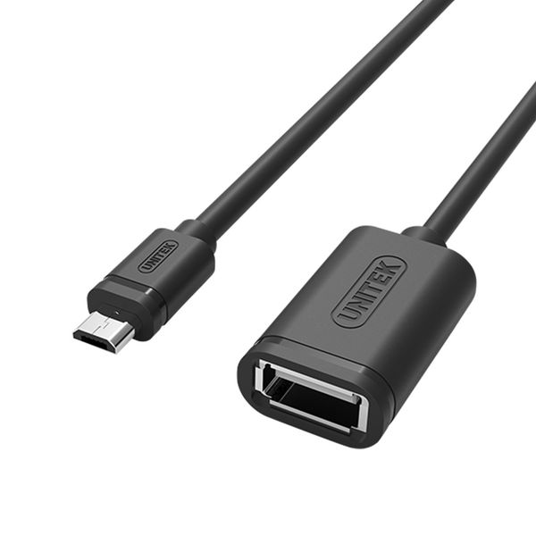 کابل تبدیل microUSB-B به USB-A OTG یونیتک مدل Y-C438GBK طول 0.2 متر(گارانتی 12 ماهه مارون)