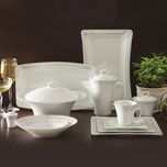 سرویس غذاخوری 97 پارچه چینی زرین سری وینچی مدل اسپاتی پلاتینی درجه عالی