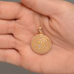 نیم ست طلا 18 عیار زنانه طلای مستجابی مدل آوا گرد کد 68001