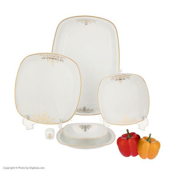 سرویس 28 پارچه چینی زرین ایران سری کواترو مدل مونت کارلو