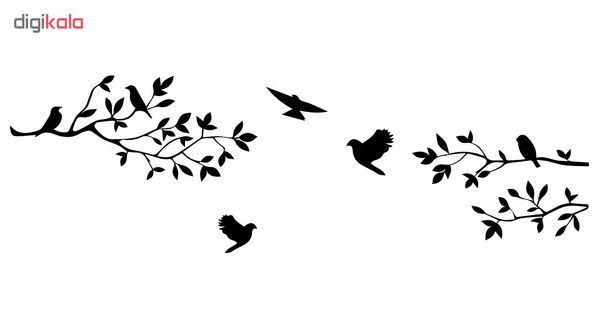 استیکر دیواری صالسو آرت طرح black flying birds az