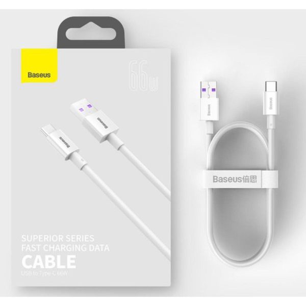 کابل USB به USB-C باسئوس مدل Superior Series Fast Charging (6A 66W) طول 1 متر