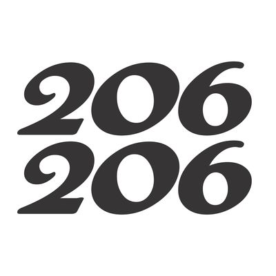 استیکر خودرو طرح 206 کد 101265 بسته 2 عددی