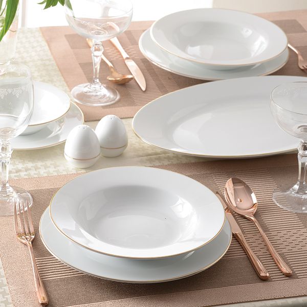 سرویس غذاخوری 28 پارچه چینی زرین ایران سری ایتالیا اف مدل زرین درجه عالی