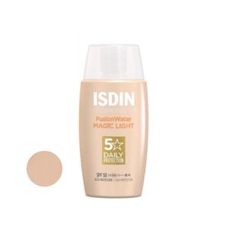 کرم ضد آفتاب رنگی ایزدین فیوژن واتر مجیک رنگ لایت SPF 50 مدل magic مناسب انواع پوست حجم 50 میلیلیتر