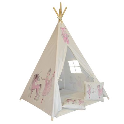 چادر بازی کودک مدل سرخپوستی طرح بالرین کد PT502