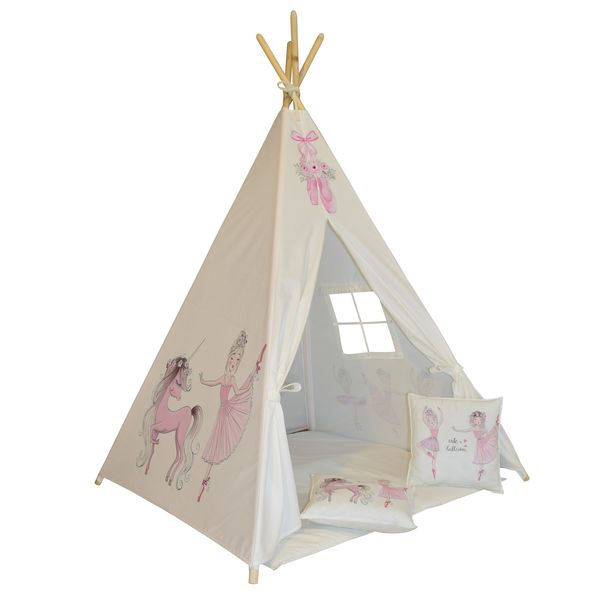 چادر بازی کودک مدل سرخپوستی طرح بالرین کد PT502