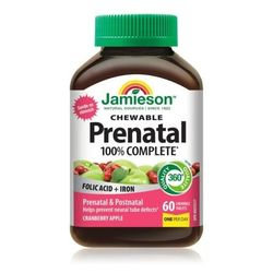 مولتی ویتامین جویدنی پریناتال جمیسون 60 عددی Jamieson 100% Complete Prenatal Multivitamin | Chewable