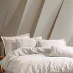 ست روتختی کاوری شش تکه گیپوردوزی شده سفید شیری مدل Jasmin Krem برند Saheser ترکیه