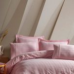 ست روتختی کاوری شش تکه گیپوردوزی شده صورتی مدل Jasmin Pudra برند Saheser ترکیه