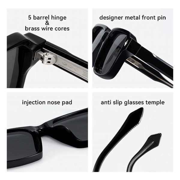 عینک آفتابی مربعی آلبرت وگ مدل SZ8103 Obsidian