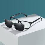 فریم عینک طبی مدل CG7201C01-P109 Polarized Double Switch به همراه کاور آفتابی