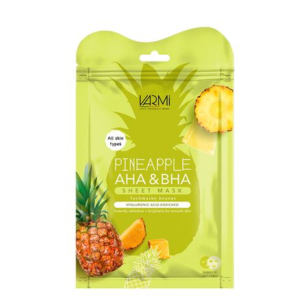 ماسک ورقهای صورت وارمی مدل آناناس حجم 25 میلیلیتر بسته 2 عددی مناسب انواع پوست با عصاره آناناس، روشنکننده، کوچککننده منافذ و