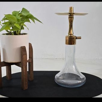 قلیان کرنو کوچک طلایی درجه 1 (تنگ سفید شفاف)