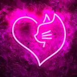 چراغ نئونی طرح قلب و گربه