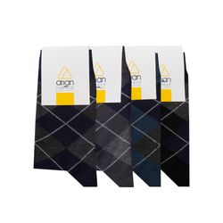 جوراب ساق بلند مردانه آریان نخ باف مدل 5131 بسته چهار عددی