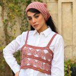 کراپ تاپ زنانه دستبافت شاهو مدل Joralia