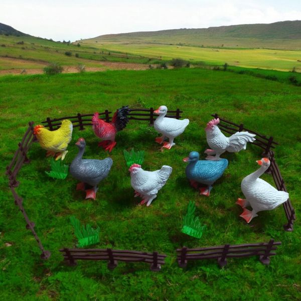 فیگور مدل مرغ و خروس مجموعه 20 عددی