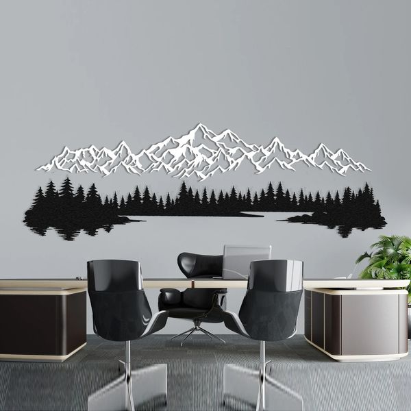 دیوارکوب مدل منظره طبیعت مجموعه دوعددی دورنگ