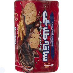 بیسکویت گندم کامل با روکش کاکائویی ساقه طلایی مینو - 220 گرم