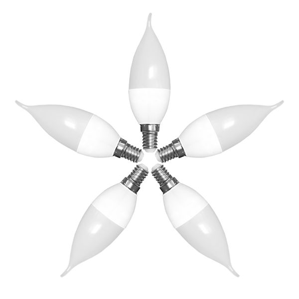 لامپ اس ام دی 7 وات ای دی سی مدل شمعی اشکی  پایه E14 بسته 5 عددی