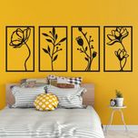 دیوارکوب مدل چوبی گل کد T33 مجموعه چهار عددی