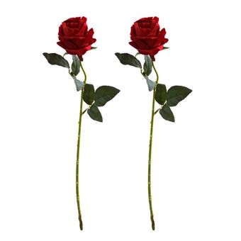 گل مصنوعی مدل شاخه گل رز کد 50Cm  بسته دو عددی