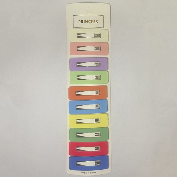 گیره مو زنانه پرنسس مدل تق تقی وارداتی پاستیلی مجموعه 10 عددی